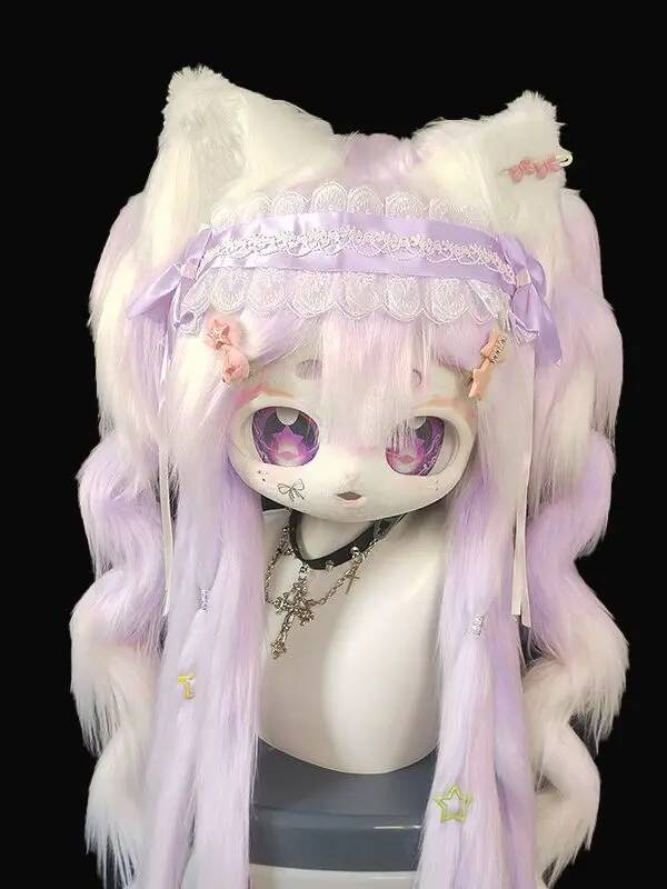 Anime Cosplay With Mask - Handmade Kig Fursuit Head, Cute Cat