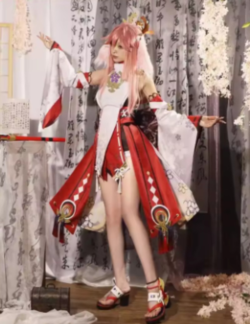 Genshin Impact Yae Miko Cospla - Anime Cosplay Kostüm recension och pris