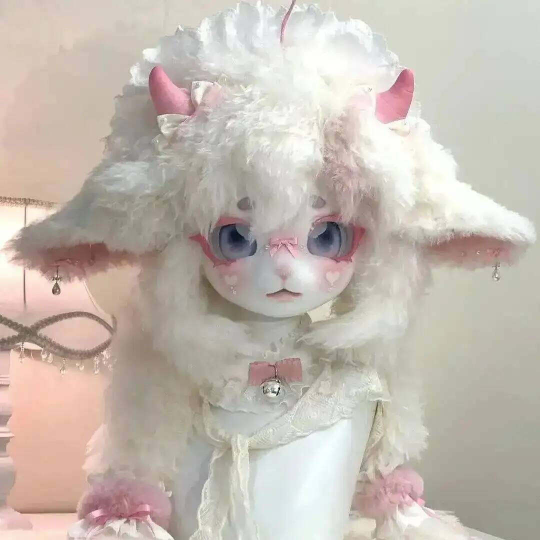 Handmade Kig Fursuit Head Cute - Anime Cosplay With Mask recension och pris