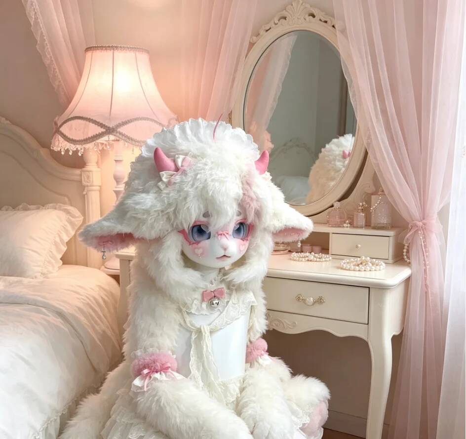 Handmade Kig Fursuit Head Cute - Anime Cosplay With Mask recension och pris