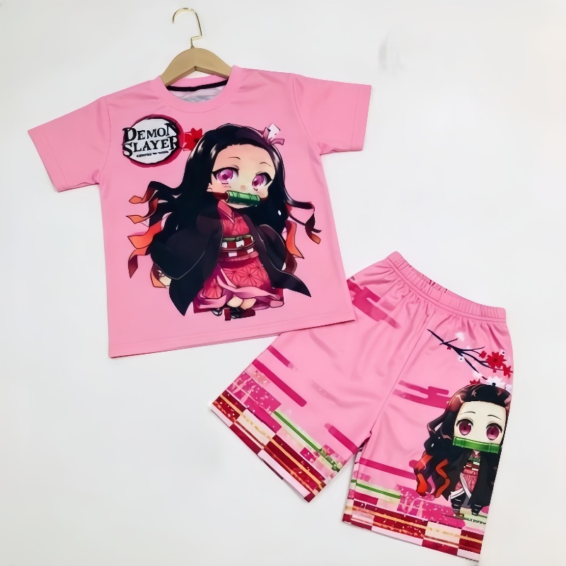 Demon Slayer Kids T-shirt Shor - Anime Cosplay Tanjiro recension och pris