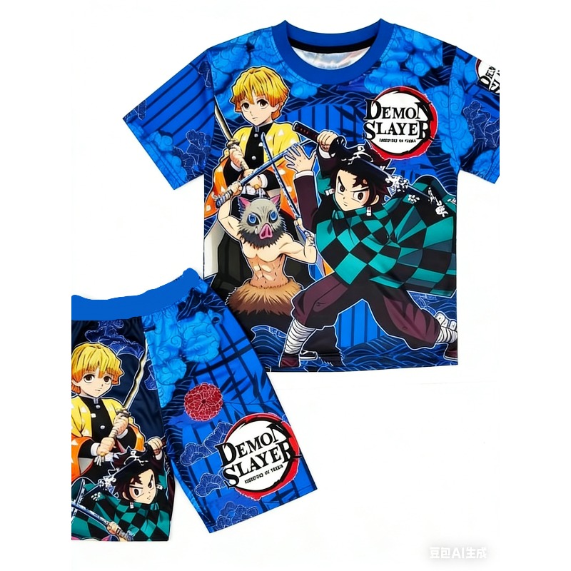 Demon Slayer Kids T-shirt Shor - Anime Cosplay Tanjiro recension och pris